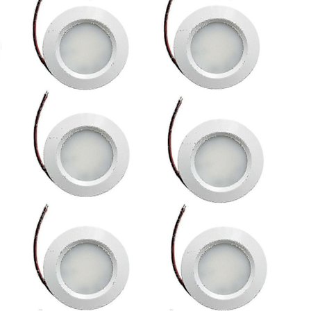 6 X Led 12v 24v Spotlights Dæmpbare Campingvogn Båd Forsænket Køligt Hvidt Downlights