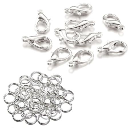 Smyckesklappar Med Öppna Ringar 100 Stycken Silver 15 Mm
