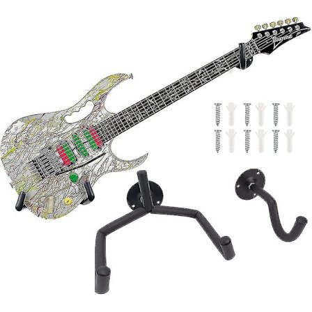 Horisontellt Gitarrväggfäste, Lutande Gitarrhängare, Horisontellt Väggfäste för Akustisk Klassisk eller Elgitarr, Ukulele, Banjo, Mandolin