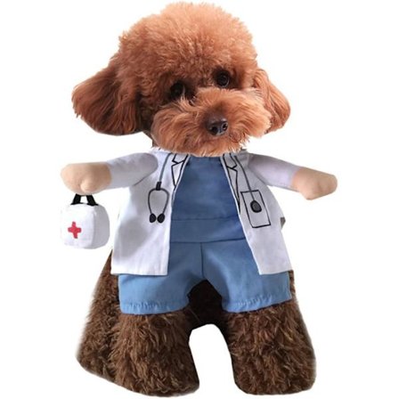 Koiran ja kissan lääkärin asu, lemmikkieläinlääkärin vaatteet, joulufarkut