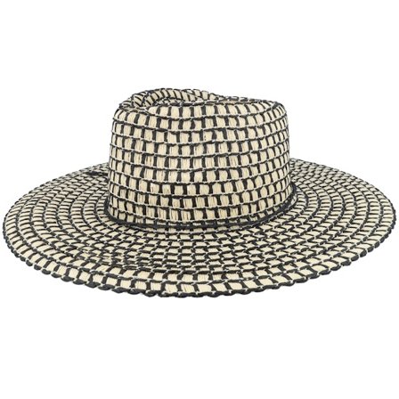 Seeberger - Beige fedora Kapelusz - Papierstroh Fedora Natur/Schwarz-os @ Hatstore