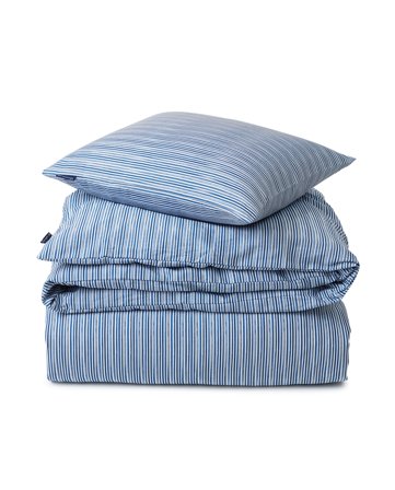 Lexington Blue Striped Organic Cotton Sateen Bed Set