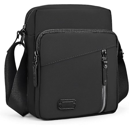 Axelväska Herr Crossbody Väska med Justerbar Rem Lätt Vattentät Messenger Bag med Flera Fickor Cross Body Väska för Daglig Användning