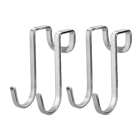 2 stk. Slagfrie Dørryggkroker S-formet Nøkkelveske Henger Klesholder Henger