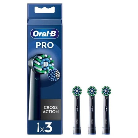 Oral-B Testine Di Ricambio Pro Cross Action Black 3 Pezzi