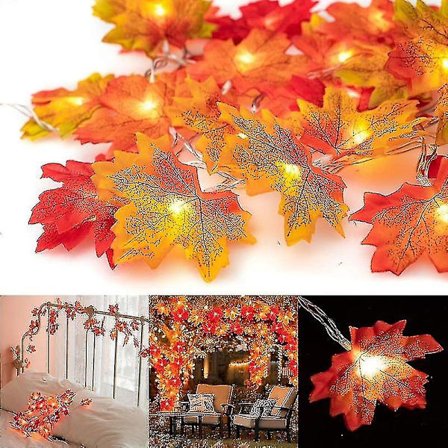 2m 10 LED efterårs ahornblade guirlande LED streng lys til juledekoration Thanksgiving fest DIY Halloween dekoration