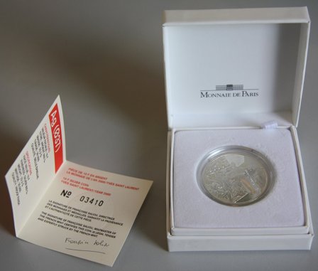 Frankrig 2000 - Yves St. Laurent - 10 Franc sølvmønt