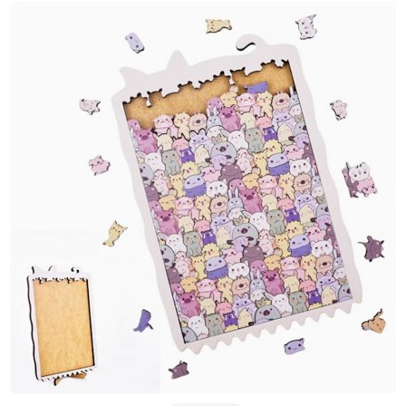 Sjov Kat Puslespil Samling: "Stor Mund Kat" Kat Serie Træpuslespil - Et Helbredende 1000-Brikkers Sæt