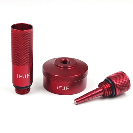 Rød Forlenget Kjøretid Gasslokk Adapter i Aluminium, Sølefri Oljeskift Trakt, Magnetisk Oljepeilepinne for Honda eu2000i eu10i