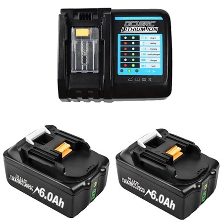 Makita 18V batteri, 60Ah kapacitet, litiumjon-teknologi, 2 set