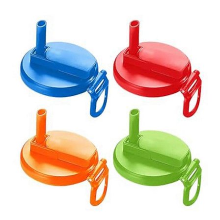 4-färgs läskburkslock med sugrör, lock för öl, juice, läsktoppar, burklock med sugrör, 4 st