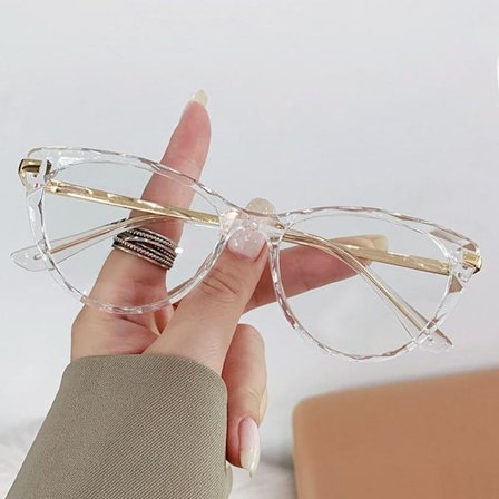 Anti-Blue Light Briller Runde Briller TRANSPARENT