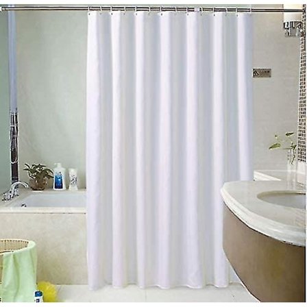 Simple White Fabric Shower Curtain - 180 x 220 cm - Extra Long