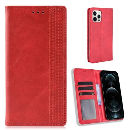 Bofink Vintage iPhone 13 Pro Max Nahkakotelo - Punainen