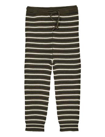 Merino Classic Rib Leggings W. Drawstrings Bottoms Leggings Green Copenhagen Colors