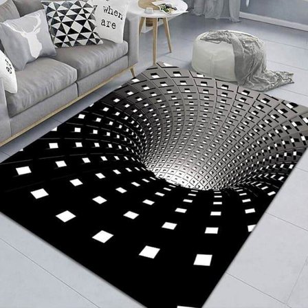 3D teppe abyss 160 cm - illusjonskunst