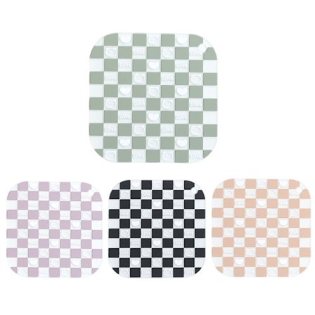 4 kappaletta ruudullinen PVC söpö aluslaatat Luova eristyskuppi