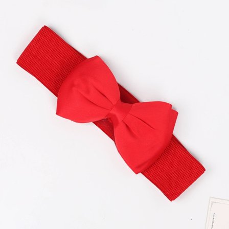 Leveä venyvä vyötärönauha Bowknot vyötärönauha PUNAINEN