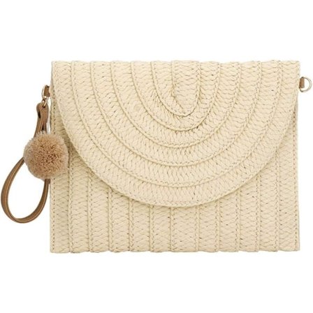 Dame Stråtaske Clutch Taske, Sommer Strå Skuldertaske Vævet Rattan Håndtaske Tasker Strand Skulder Tote Håndtasker