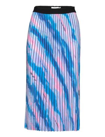 Pleated Skirt In Faded Stripe Print Blue Coster Copenhagen