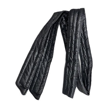 Polstret dunjakke til damer Bælte Kappa Taljebælte Damer Elegant 180 cm Længde Bæltespænde} Skinnende Sort Glossy Black