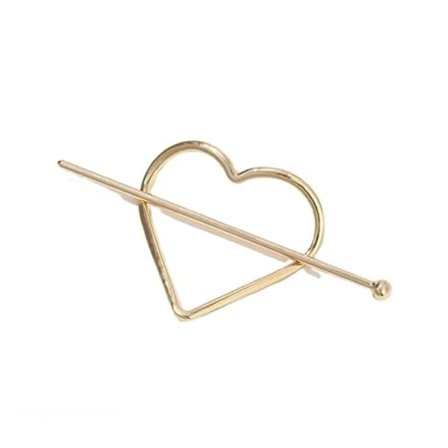 Hjerteformet hårnål, damehårnål. 100 % metalldesign. Rustfritt metall, damehårpleiedekor. 1 2 stk. hårklemme