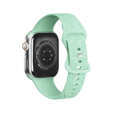 Passar iwatchS9 876SE Apple Watch armband präglad liten ros silikon