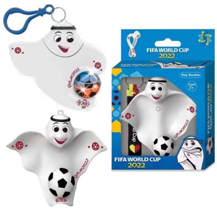 3-delt sett med den nye lysende Qatar World Cup maskot fotballdukken anheng nøkkelring,