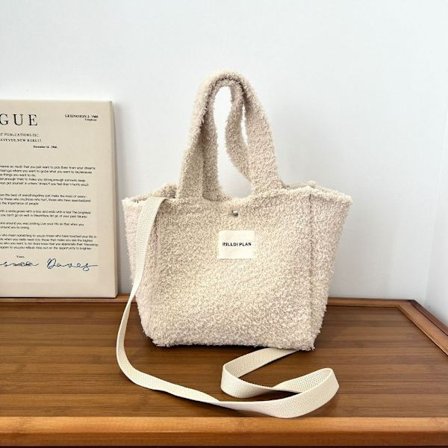 Håndvævet taske Uld strikke skuldertasker BEIGE