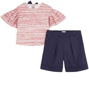 Il Gufo Navy Fringe Detail T-shirt And Shorts Set 10 Years - Tops - 10 years - Navy
