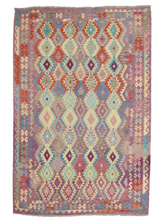 252X344 Tapis Kilim Afghan Old Style D'orient Rouge Foncé/Marron Grand (Laine, Afghanistan) Carpetvista