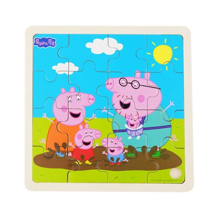 Peppa Pig puinen palapeli, 16 palaa, lasten opetuslelu
