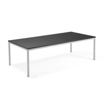 Konferenztisch QBUS, 2400 x 1200 mm, Silber/schwarz