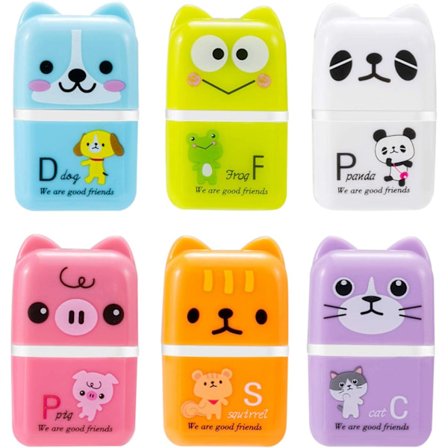 6-pack färgade pennvässare