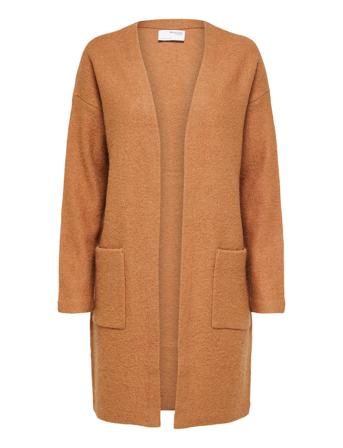 Slfdarla Ls Knit Cardigan B Strikkegenser Cardigan Brun Selected Femme