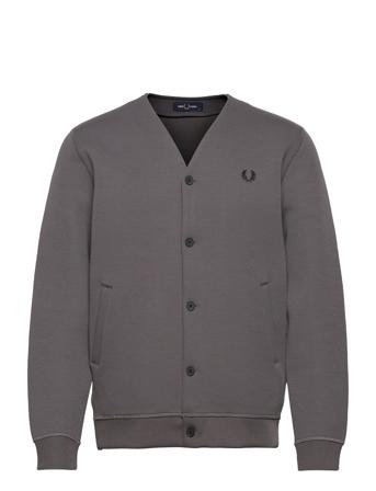 Button Throu Sweatsh Sweat-shirt Genser Grå Fred Perry