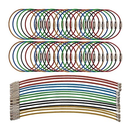 100 KPL Avaimenperä, 15 cm Ruostumattomasta teräksestä valmistettu lankarengaslenkki matkatavaroiden nimilapun ja avainten ripustamiseen (Fww)