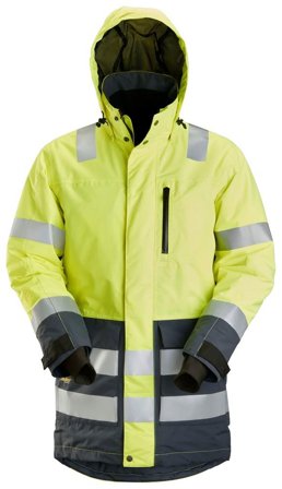 Snickers Workwear 1830 AllroundWork Hi-vis jakke Hi-vis skærm, gul/marineblå, vandtæt Hi-Vis, gul/marine, Tøj