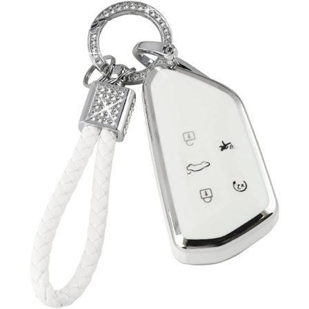 PIFOOG avaimenperän suojus VW Volkswagen ID4 Golf GTI R 2022 2023 lisävarusteet TPU 5 painiketta auton avaimen kotelo suojakotelo Bling avaimenperä 