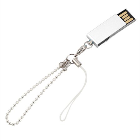 16G Mini Zinklegering Bärbar USB-disk med Kedja för Windows Vista/7/10/Mac Silver