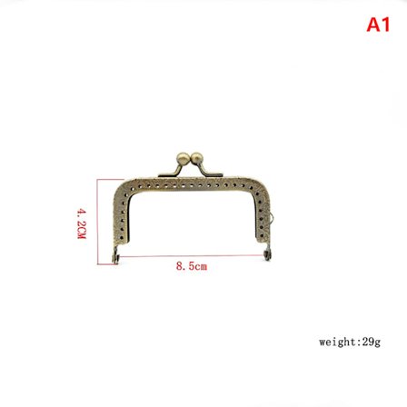 Neliömäinen kiiltävä hopea perusmetallinen kukkaron kehys suudelma lukko DI