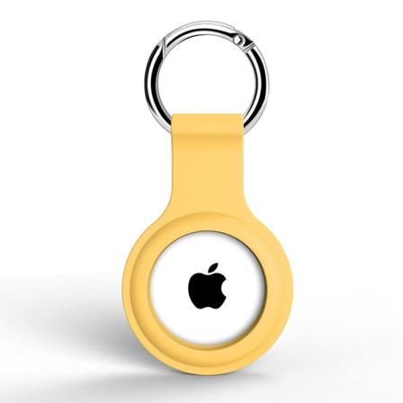 Apple Airtag Hållare Med Nyckelring I Silikon - Gul Yellow Gul