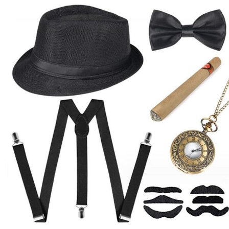 Tillbehörssats för män från 1920-talet för temafester