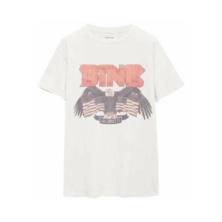 Anine Bing - T-shirts - Vit - Dam - Storlek: S, Dam, Storlek: S