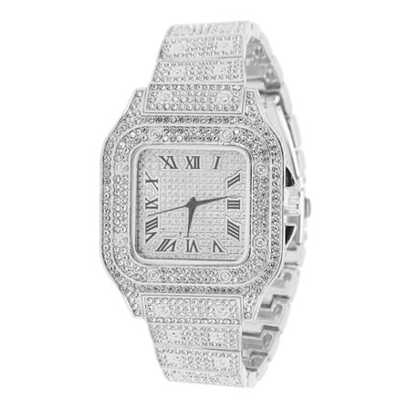 Quartz Rhinestone Watch Fashionabel legering Exakt tid Business Rhinestone Watch for Daily Life Silver