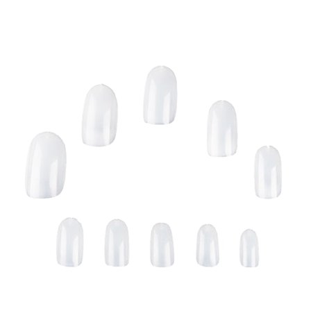 600 stk. runde kunstige falske negle kunst flad form fuld dækning manicure værktøjer naturlige