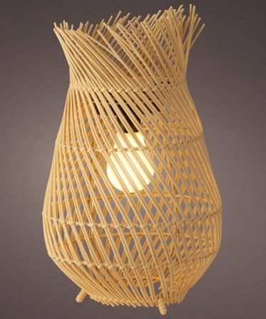 Kaemingk Lanterne Solcelle Rattan Natur H36