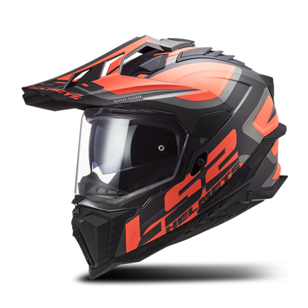 Adventure Helm LS2 MX701 EXPLORER Alter Mat Mat Zwart/Fluo Oranje S