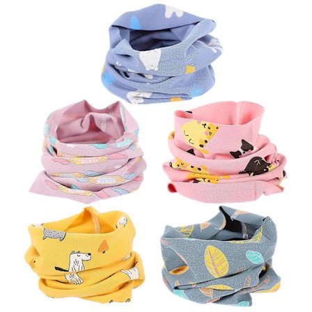 Barneskjerf 5 stk Assortert Varmt Skjerf med Halsvarme for Vinter