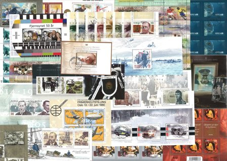 Norge - Pænt stemplede miniark mm.